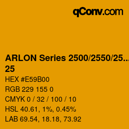 Farbcode: ARLON Series 2500/2550/2570 - 25 | qconv.com