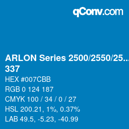 Farbcode: ARLON Series 2500/2550/2570 - 337 | qconv.com