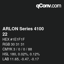 カラーコード: ARLON Series 4100 - 22 | qconv.com