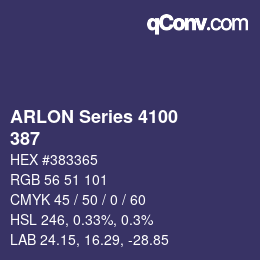 Farbcode: ARLON Series 4100 - 387 | qconv.com