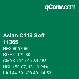 Color code: Aslan C118 Soft - 11365 | qconv.com