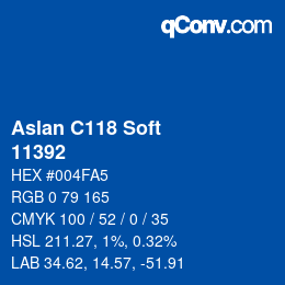Color code: Aslan C118 Soft - 11392 | qconv.com