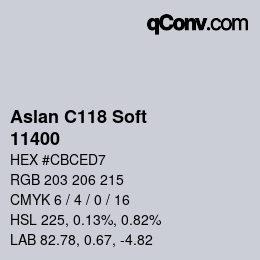颜色代码: Aslan C118 Soft - 11400 | qconv.com