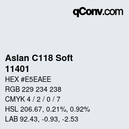 カラーコード: Aslan C118 Soft - 11401 | qconv.com