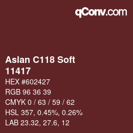 Code couleur: Aslan C118 Soft - 11417 | qconv.com