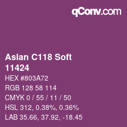 カラーコード: Aslan C118 Soft - 11424 | qconv.com