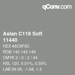 Code couleur: Aslan C118 Soft - 11440 | qconv.com