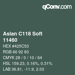 Color code: Aslan C118 Soft - 11460 | qconv.com