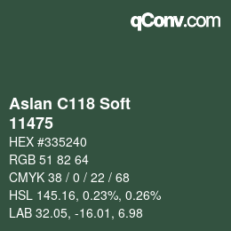 カラーコード: Aslan C118 Soft - 11475 | qconv.com