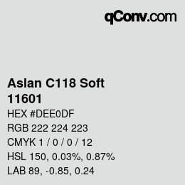 Farbcode: Aslan C118 Soft - 11601 | qconv.com