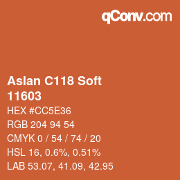 カラーコード: Aslan C118 Soft - 11603 | qconv.com