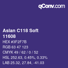 Code couleur: Aslan C118 Soft - 11608 | qconv.com