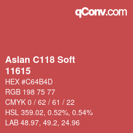 Farbcode: Aslan C118 Soft - 11615 | qconv.com