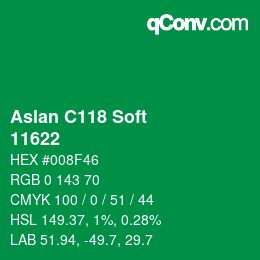 颜色代码: Aslan C118 Soft - 11622 | qconv.com