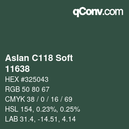 Code couleur: Aslan C118 Soft - 11638 | qconv.com