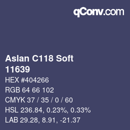 カラーコード: Aslan C118 Soft - 11639 | qconv.com