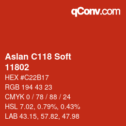 Código de color: Aslan C118 Soft - 11802 | qconv.com