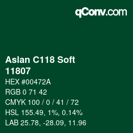 カラーコード: Aslan C118 Soft - 11807 | qconv.com