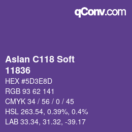 Código de color: Aslan C118 Soft - 11836 | qconv.com