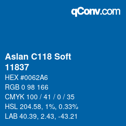 Farbcode: Aslan C118 Soft - 11837 | qconv.com