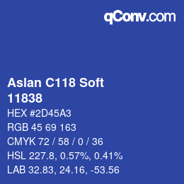 カラーコード: Aslan C118 Soft - 11838 | qconv.com