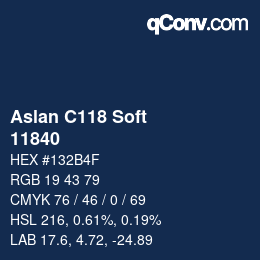 Código de color: Aslan C118 Soft - 11840 | qconv.com