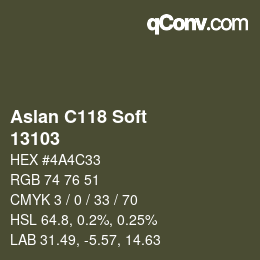 Color code: Aslan C118 Soft - 13103 | qconv.com