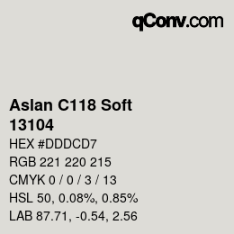 Color code: Aslan C118 Soft - 13104 | qconv.com