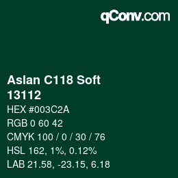 Color code: Aslan C118 Soft - 13112 | qconv.com