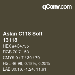 カラーコード: Aslan C118 Soft - 13118 | qconv.com
