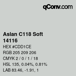 Code couleur: Aslan C118 Soft - 14116 | qconv.com