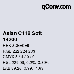 Color code: Aslan C118 Soft - 14200 | qconv.com