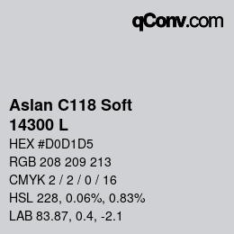 Farbcode: Aslan C118 Soft - 14300 L | qconv.com