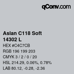 Color code: Aslan C118 Soft - 14302 L | qconv.com