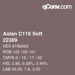 颜色代码: Aslan C118 Soft - 22389 | qconv.com