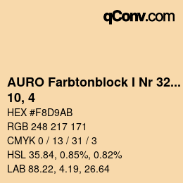 Code couleur: AURO Farbtonblock I Nr 321+330 - 10, 4 | qconv.com