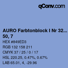 カラーコード: AURO Farbtonblock I Nr 321+330 - 50, 7 | qconv.com