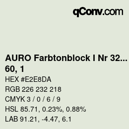 カラーコード: AURO Farbtonblock I Nr 321+330 - 60, 1 | qconv.com