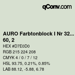 Farbcode: AURO Farbtonblock I Nr 321+330 - 60, 2 | qconv.com