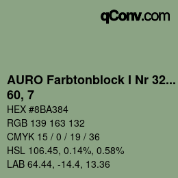 カラーコード: AURO Farbtonblock I Nr 321+330 - 60, 7 | qconv.com