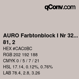 カラーコード: AURO Farbtonblock I Nr 321+330 - 81, 2 | qconv.com