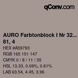 颜色代码: AURO Farbtonblock I Nr 321+330 - 81, 4 | qconv.com