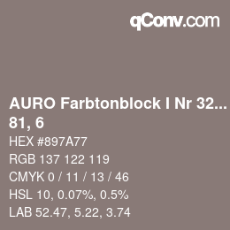 Farbcode: AURO Farbtonblock I Nr 321+330 - 81, 6 | qconv.com