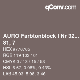 カラーコード: AURO Farbtonblock I Nr 321+330 - 81, 7 | qconv.com