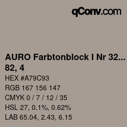 Code couleur: AURO Farbtonblock I Nr 321+330 - 82, 4 | qconv.com