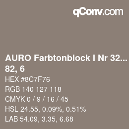 カラーコード: AURO Farbtonblock I Nr 321+330 - 82, 6 | qconv.com