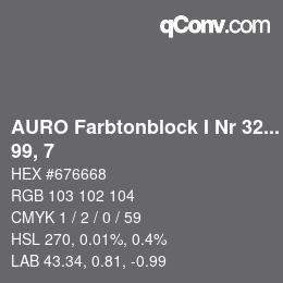 Farbcode: AURO Farbtonblock I Nr 321+330 - 99, 7 | qconv.com