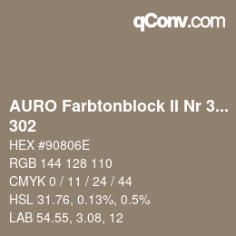 Farbcode: AURO Farbtonblock II Nr 321+330 - 302 | qconv.com