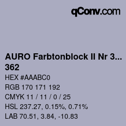 カラーコード: AURO Farbtonblock II Nr 321+330 - 362 | qconv.com