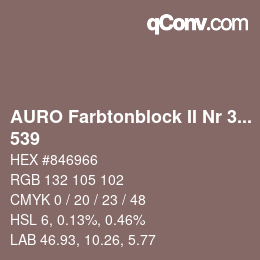 カラーコード: AURO Farbtonblock II Nr 321+330 - 539 | qconv.com